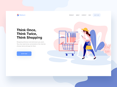 Shopping website header business design ecommerce header illustration onboarding shopping ui web website woman