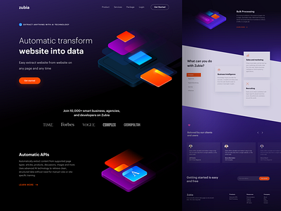 Zubia Landing Page