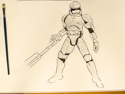 First Order Stormtrooper 8r brush first order ink pencil star wars stormtrooper the force awakens tr