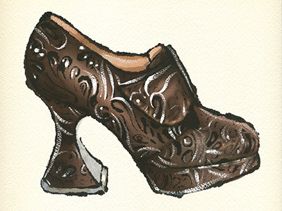 Fluevog Munster Watercolor fluevog illustration ink shoe watercolor