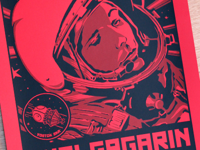 Yuri Gagarin Poster gagarin screen print yuri