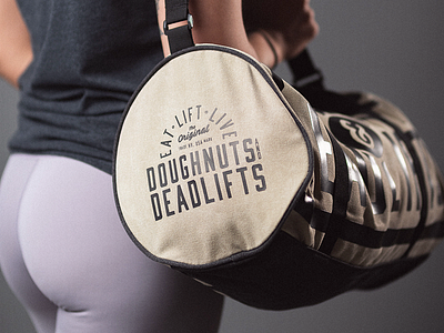 Doughnuts And Deadlifts Gym Bag apparel design branding fitness identity logo