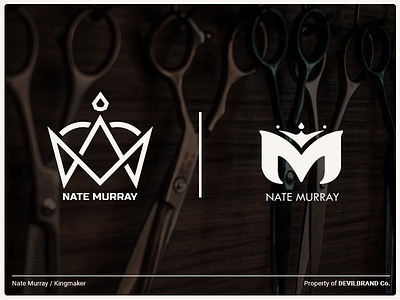 Nate Murray / Kingmaker barber branding identity logo design