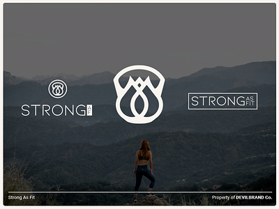 Devil Brand Company Strong As Fit branding fitness icon identity logo strong women