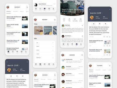 news reading app app ui ux