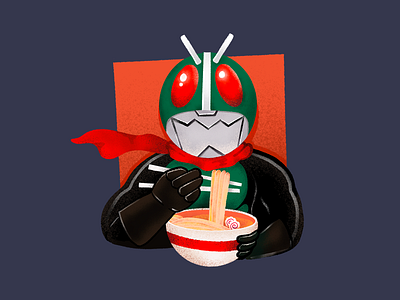 Ramen Rider bowl hungry illustration japan kamen rider kotaro noodle ramen rider threadless tshirt