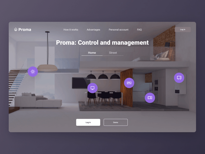 Proma. Application for smart home animation applicaiton design smarthome ui ux