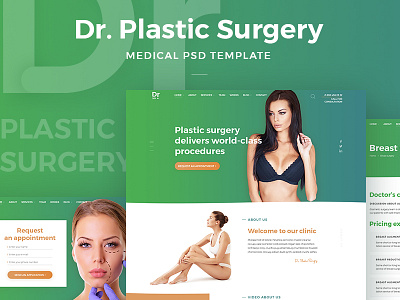 Dr. Plastic Surgery beauty body clinic doctor health health services medicine plastic surgery template ui ux webdesign