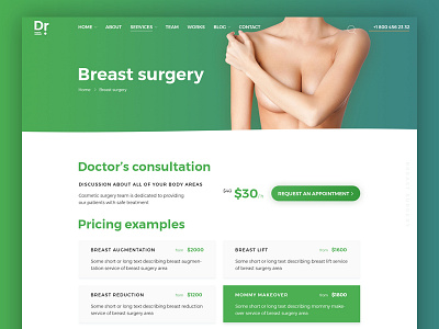 Services and pricing page