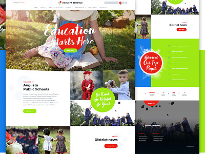 School / Education Website branding design education flat school type ui web web design website