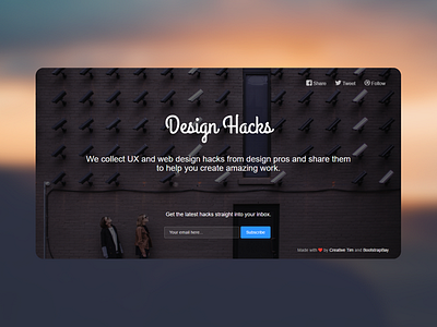 Design Hacks bootstrap design hacks landing page newsletter template