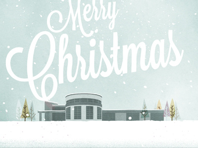 University Christmas Card architecture christmas higher education holidays illustration