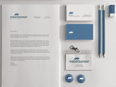 Threat Quotient Stationery business card full bleed letterhead letterhead design logo stationery print collateral rhino rhino logo stationery design