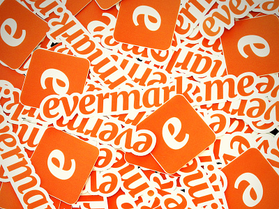 Evermark.me Stickers die cut evermark evermark.me logo orange stickers