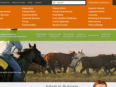 Mockups for the Florida Dept of Agriculture ai department of agriculture government website ia state agency ui ux
