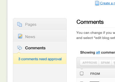 Comments need approval comments interface tick