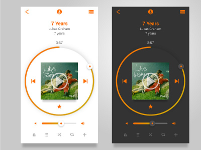 Orange Music Player bright dailyui dark mobile music orange player ui ux