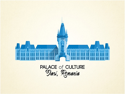 Palace of Culture flat design illustration