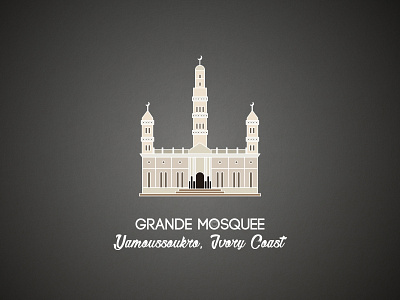 Yamoussoukro Grande Mosquee illustration africa design flat flat design illustration flatdesign graphicdesign ill0graph illograph illustration ivorycoast yamoussoukro