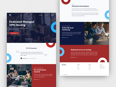 iation Home / Landing Page v2 accents blue landing page navy red testimonial ui ux web design website