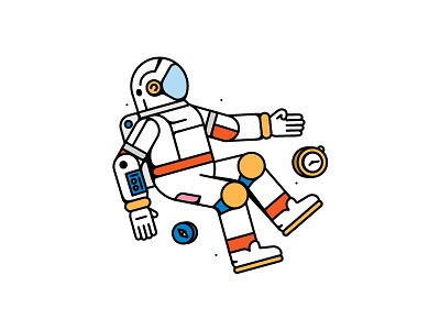 Astronaut astronaut clock compass dude hands helmet run space time