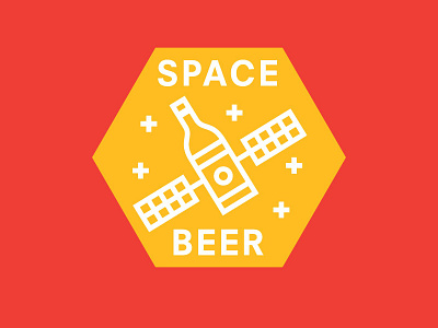 Icon for a Space Beer Label beer icon label satellite school space