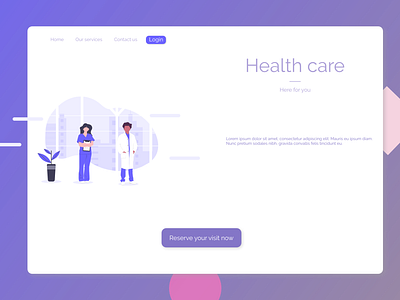 Health Care adobe xd design gradient header health care illustration landing page medicine ui website concept