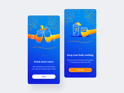 Water Drink App | Welcome Screen app flat illustration illustrations ui ux welcome screen