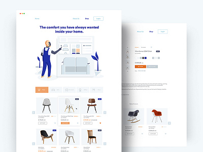 Dream Shop app ecommerce ecommerce shop flat design illustration illustrations ui ux website