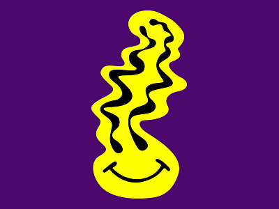 Have a nice day face psychedelic purple smiley vibes yellow