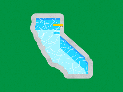California Water blue california chill conceptual illustration david hockney editorial illustration illustration los angeles pool simple spot illustration summer swimming vibes west coast yellow
