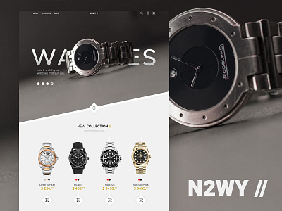 N2WY ecommerce homepage adobe concept e commerce homepage photoshop template watches