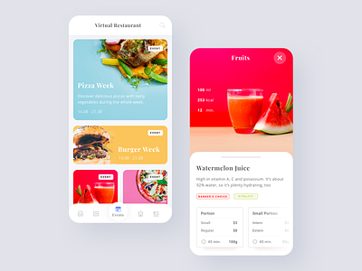 Virtual Restaurant android app design eat eating food food app fruit ios restaurant restaurant app uiux ux vegetables