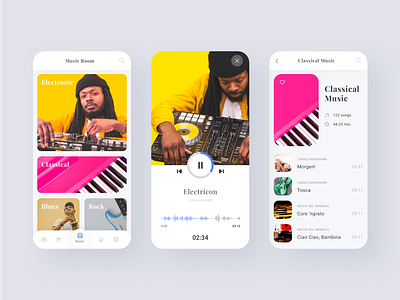 Music player android app app branding design flat gromulski ios sketch ui ux