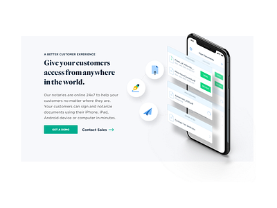 Notarize - A Better Customer Experience web ad web deisgn website website concept
