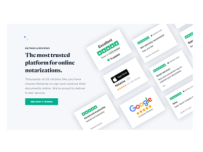 Notarize - Reviews branding design how to show reviews notarize reviews web deisgn web design website website concept
