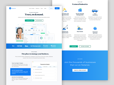 Notarize for Business landing page landing page design web web deisgn website website concept