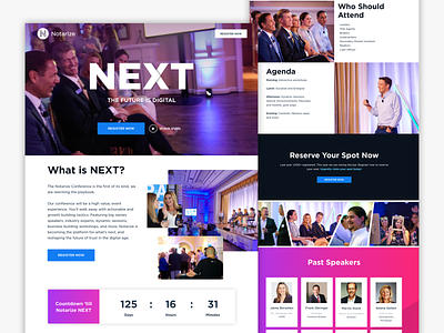 Notarize Next Conference conference design conference logo event event brand event branding event design landing page landingpage next next conference notarize notarize next web web design webdesign website website concept websites