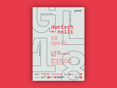 Durisch + Nolli Conference architects architecture design font lecture monospaced pisa poster type typography university