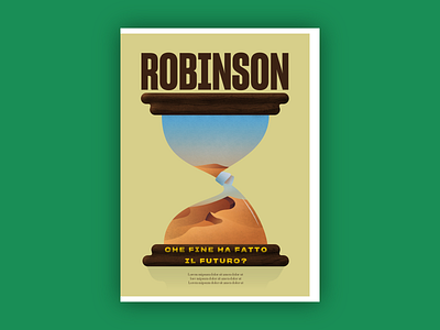 Robinson Cover cover editorial flat grain illustration la repubblica magazine texture time