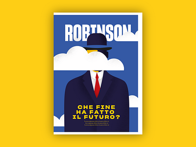 Robinson Cover cover editorial flat grain illustration la repubblica magazine texture time