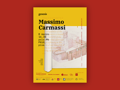 Genesis Lectures 2019 — Massimo Carmassi architecture bold conference ibm plex lecture poster red type typography yellow