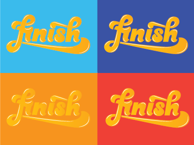 Finished brightness color effect lettering type typography words