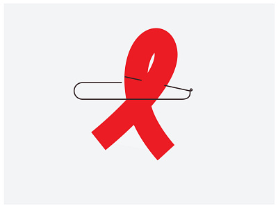 Red Ribbon design illustration line simple