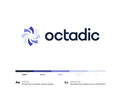 Octadic app art branding clean flat icon iconography illustration layout minimal minimalistic type typography web website