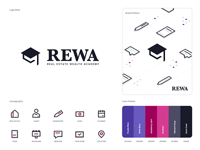 REWA Branding app art clean design flat icon iconography illustration layout minimal minimalistic type typography web website