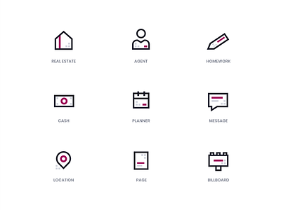 REWA Iconography app art clean design flat icon iconography illustration layout minimal minimalistic type typography web website