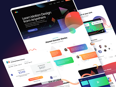 School of Motion - Marketing Page app art clean design flat icon iconography illustration layout minimal minimalistic type typography web website