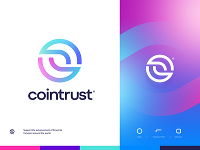 CoinTrust app art clean design flat icon iconography illustration layout logo minimal minimalistic type typography web website