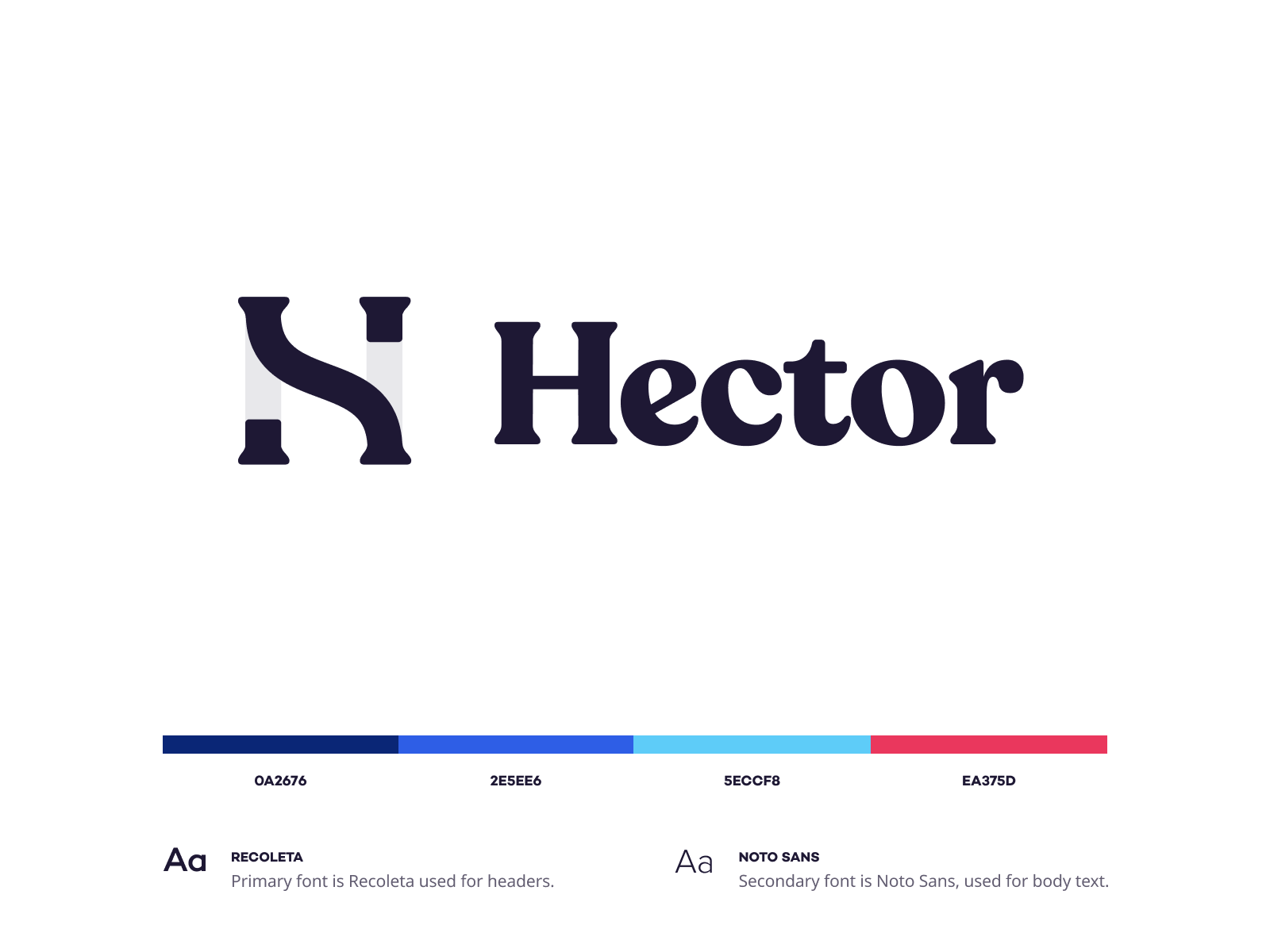 Hector minimal typography illustration icon vector branding logo flat clean minimalistic